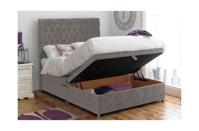 Half ottoman shop half drawer bed