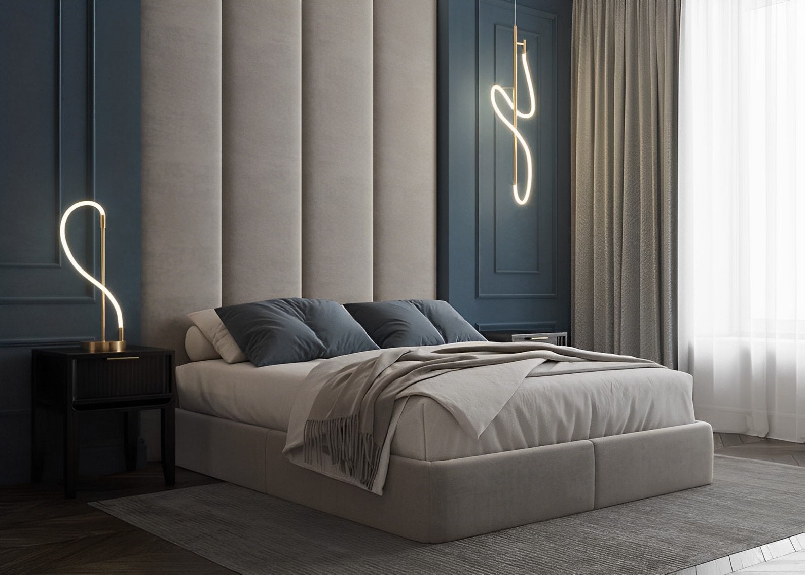 Vertical upholstered bed sale